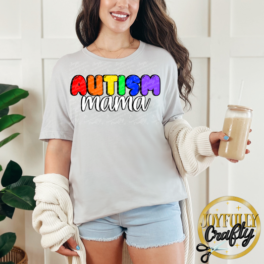 Autism Mama Multi Color Adult Shirt