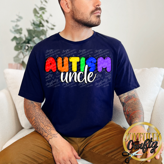 Autism Uncle Multi Color Adult Shirt