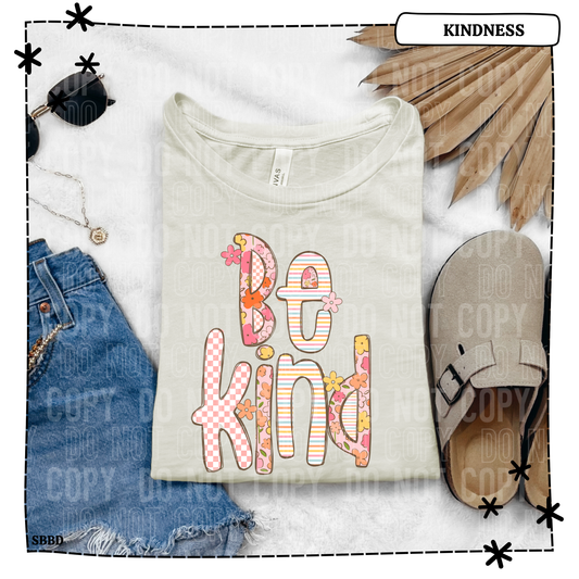 Be Kind Floral Adult T Shirt