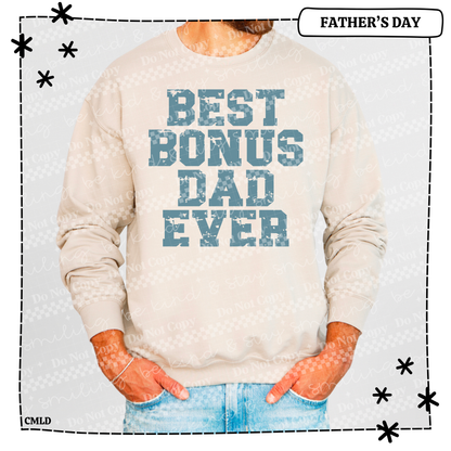 Best Bonus Dad Ever Blue Vintage Adult Shirt