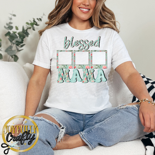 Mint Blessed Mama Adult Shirt