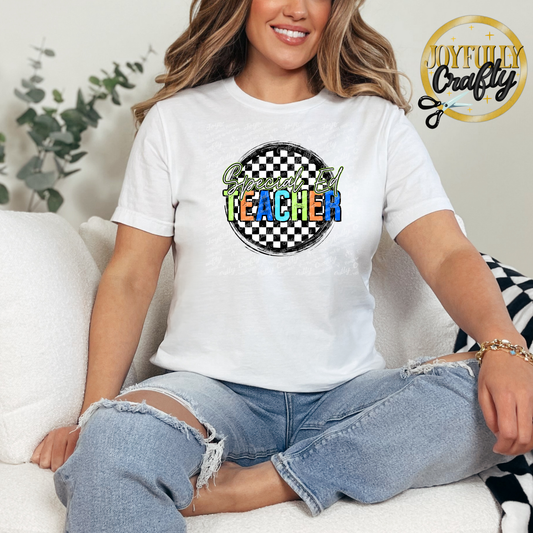 Blue, Green, Orange, Special Ed Teacher Adult Shirt