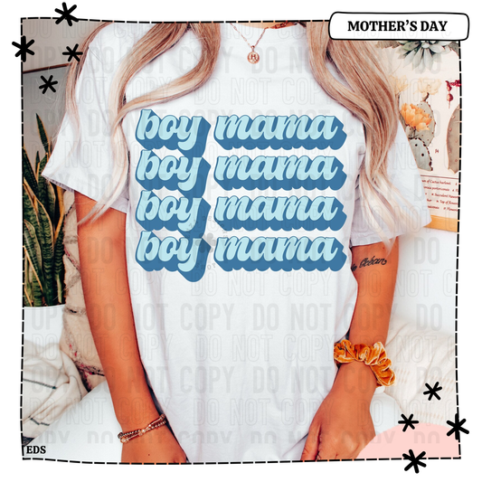 Boy Mama Stacked Adult Shirt