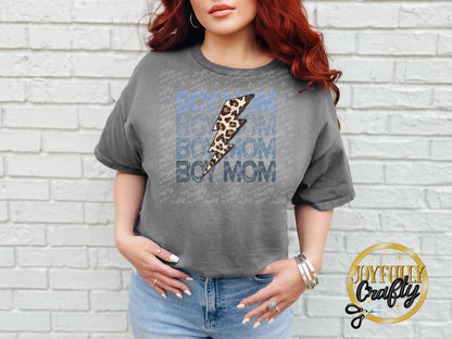 Boy Mom Distressed Bolt Adult T Shirt