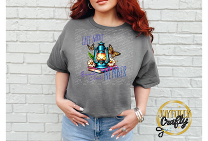 Late Night Book Club Member Adult T Shirt