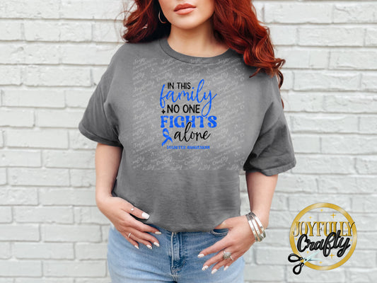 No One Fights Alone Diabetes Adult T Shirt