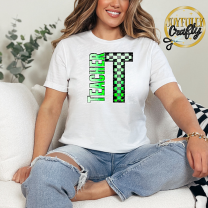 Checkered Teacher Adult Shirt