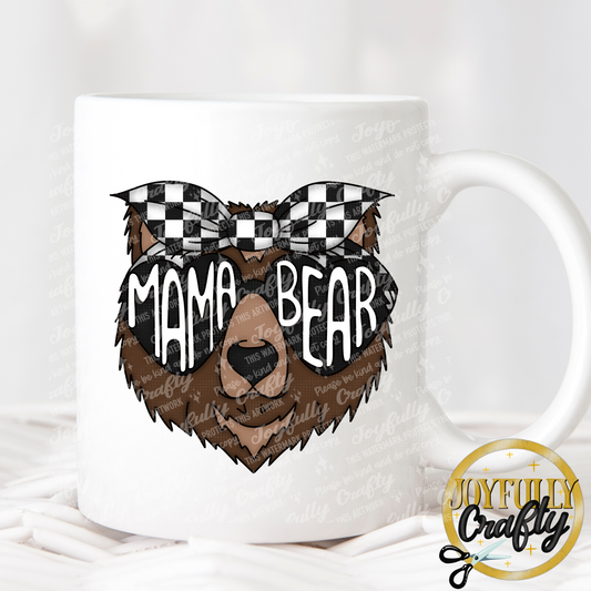 Checkered Mama Bear Ceramic Mug