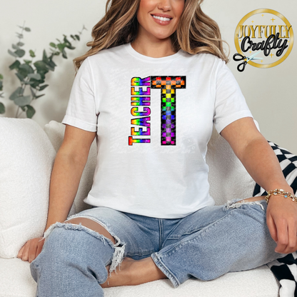 Checkered Teacher Adult Shirt