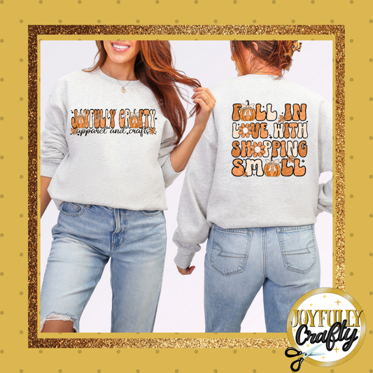 Joyfully Crafty Fall In Love Adult Crewneck Sweater