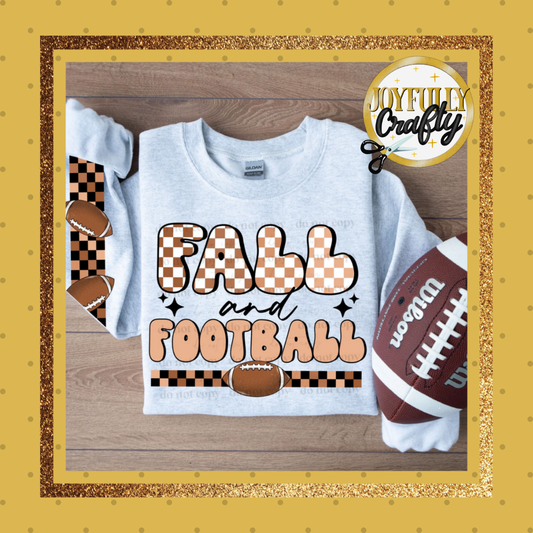 Fall and Football Double Sleeves Adult Crewneck Sweater