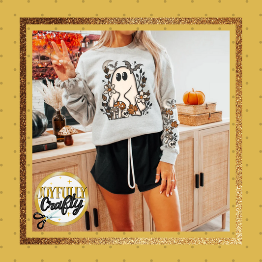 Floral Ghosts Double Sleeves Adult Long Sleeve