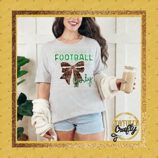 Football Girly Faux Knitted and Bling Adult Shirt