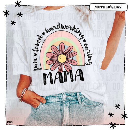 Fun Loved Hardworking Caring Mama Adult Shirt