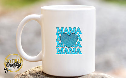 Blue Mama Stacked Ceramic Mug