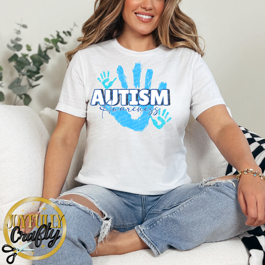 Hand Print Autism Awareness Adult Shirt