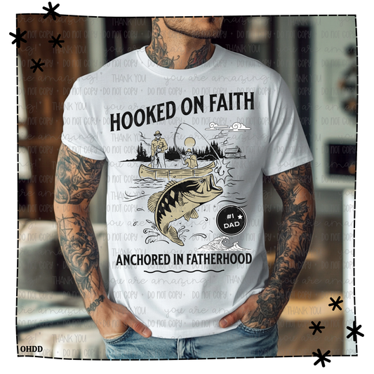 Hooked On Faith Adult Shirt