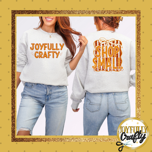 Joyfully Crafty Fall Bow Adult Crewneck Sweater