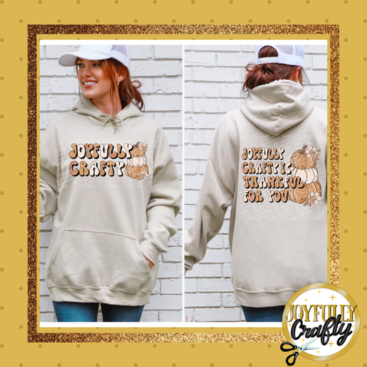 Joyfully Crafty Thankful Pumpkin Adult Hoodie