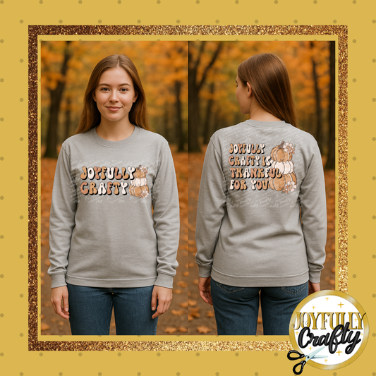 Joyfully Crafty Thankful Pumpkin Adult Long Sleeve