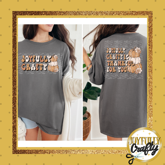 Joyfully Crafty Thankful Pumpkin Adult T Shirt