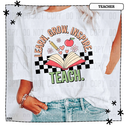 Learn Grow Inspire Adult Shirt
