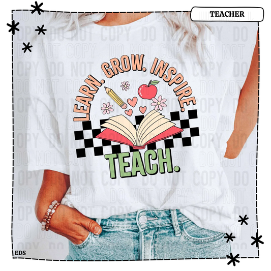 Learn Grow Inspire Adult Shirt