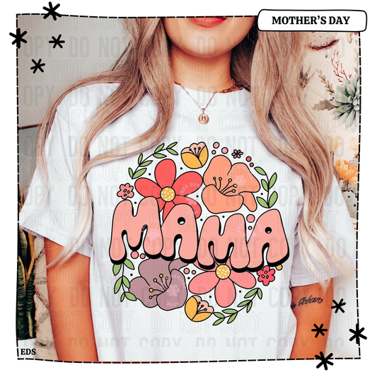 Mama Floral Pastel Adult Shirt
