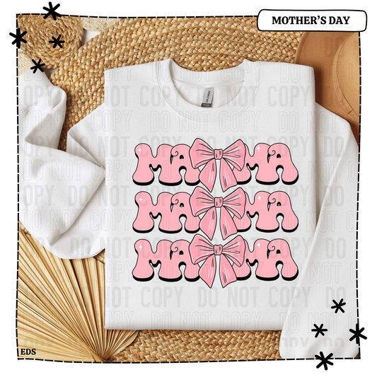 Mama Stacked Bow Adult Shirt