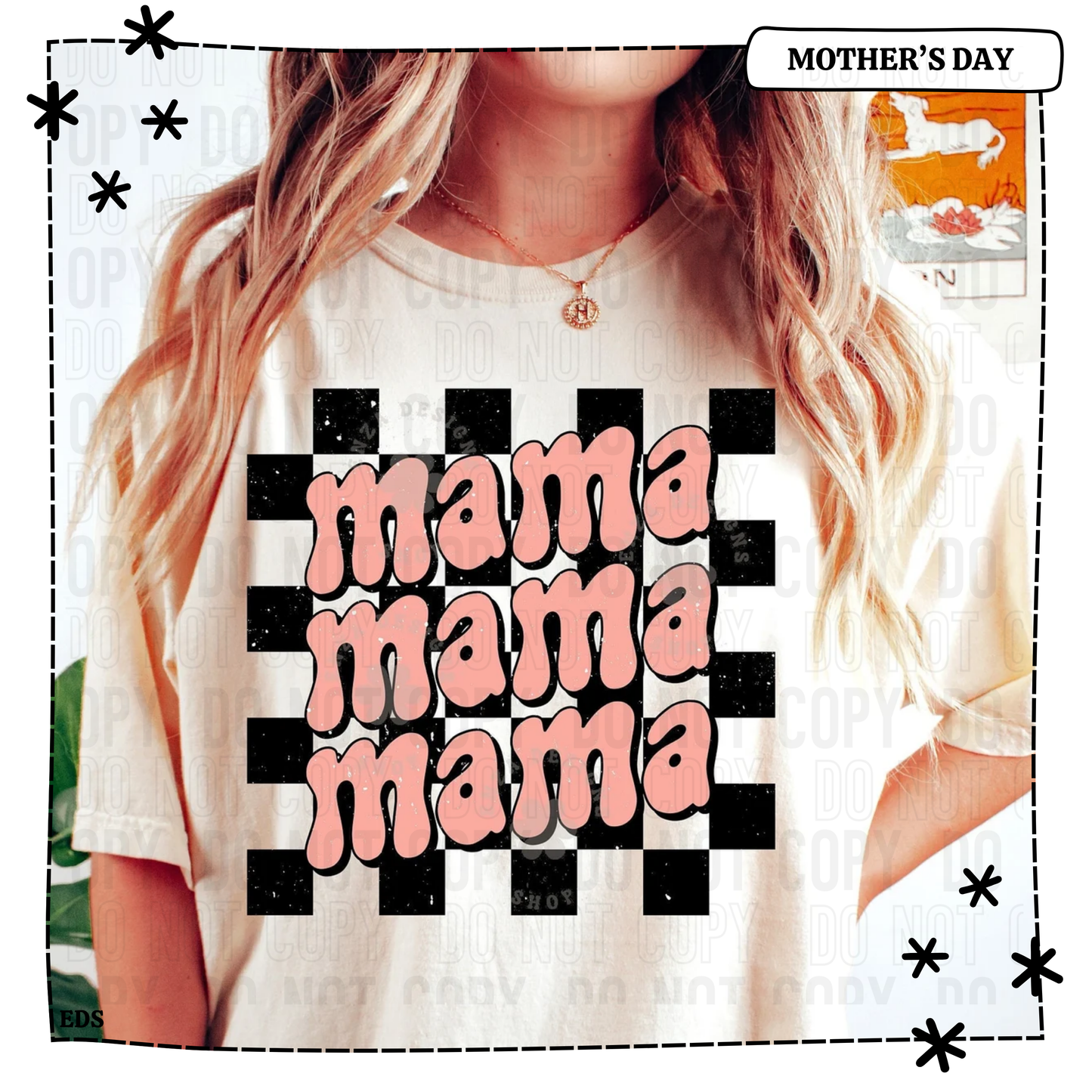 Mama Stacked Retro Adult Shirt