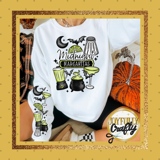 Midnight Margaritas  Double Sleeves Adult Crewneck Sweater