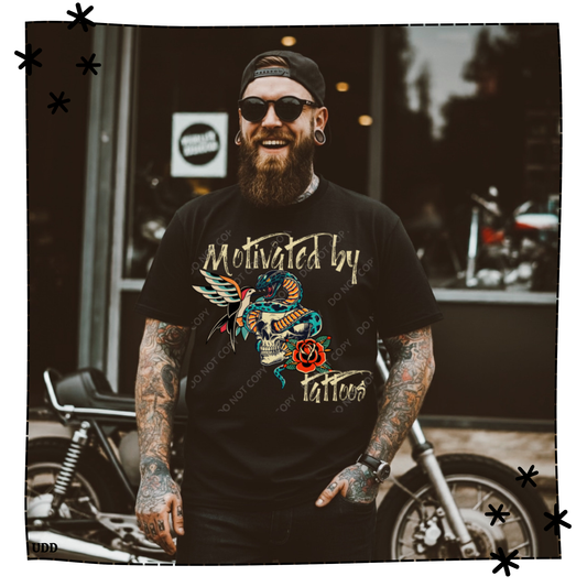 Motivated by Tattoos Adult Shirt