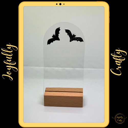 Black Glitter Acrylic Bat Earrings