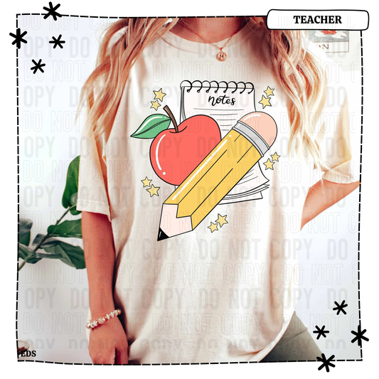 Notes Apple Pencil Adult Shirt