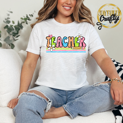 Retro Teacher Adult Shirt