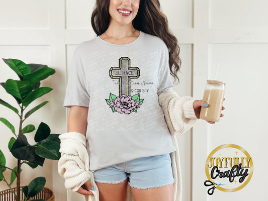 He Makes All Things New Spanish Adult T Shirt