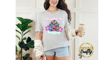 I'd Rather Be Reading Retro Adult T Shirt