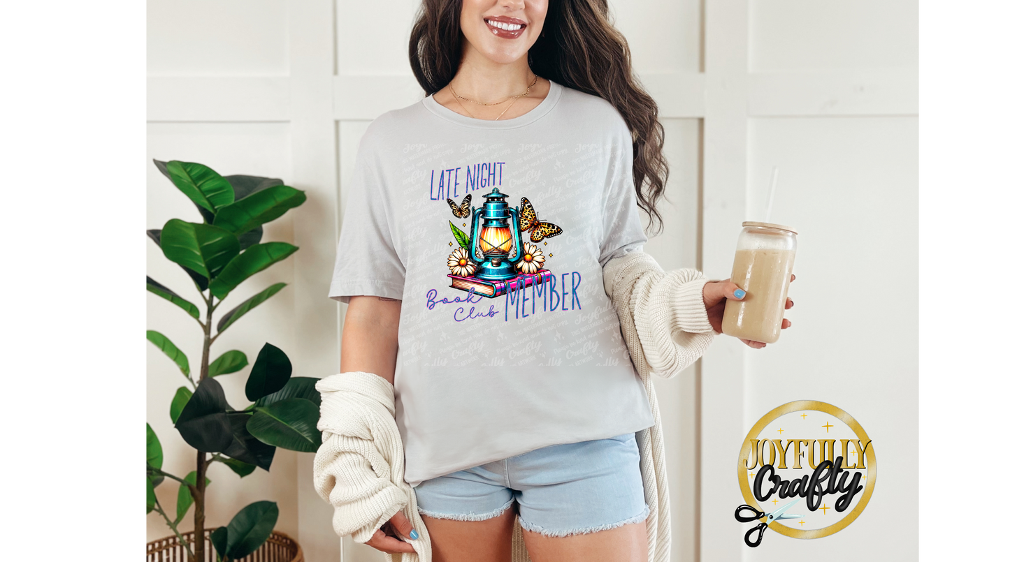 Late Night Book Club Member Adult T Shirt