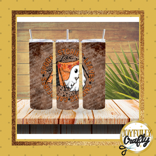 Spooky Stories Leaves S’mores Campfires Ghostie 20oz Tumbler