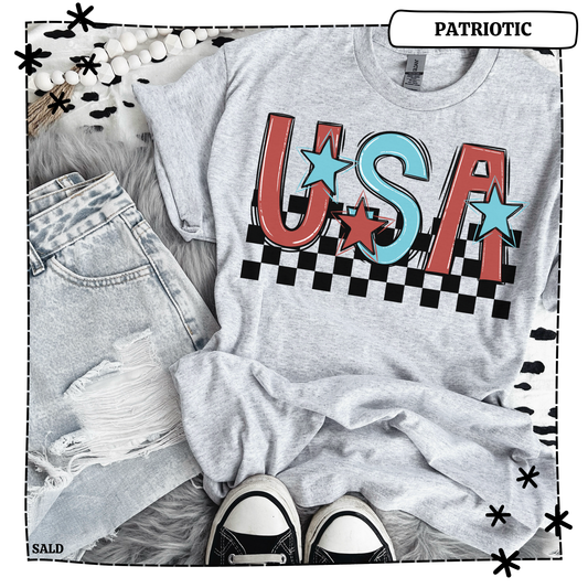 USA Checker Adult Shirt