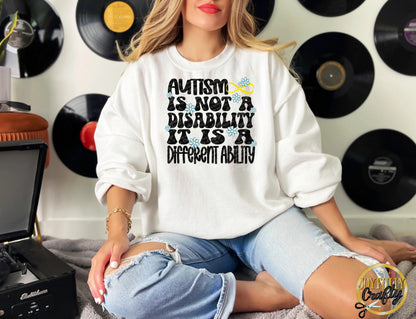 Autism Is A Different Ability Adult Crewneck Sweater