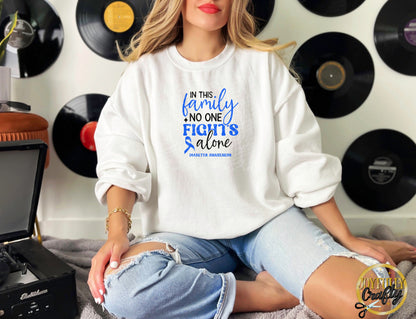 No One Fights Alone Diabetes Adult Crewneck Sweater