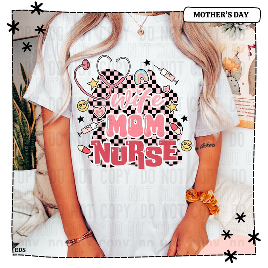 Wife Mom Nurse Adult Shirt
