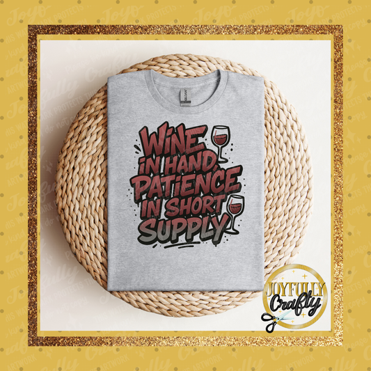 Wine In Hand Adult Shirt