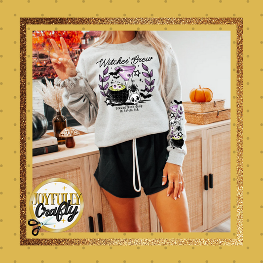 Witches Brew  Pocket and Double Sleeves Adult Zip Up Hoodie