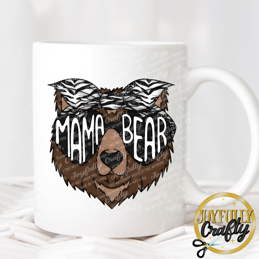 Zebra Mama Bear Ceramic Mug