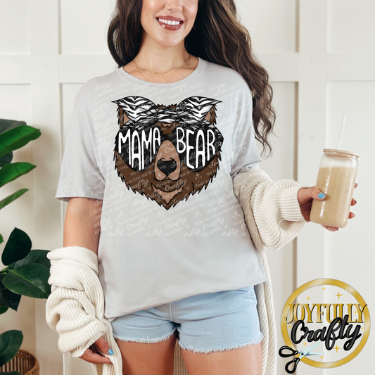 Zebra Mama Bear Adult Shirt