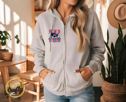 Reading Across America States Adult Zip Up Hoodie Pocket Design
