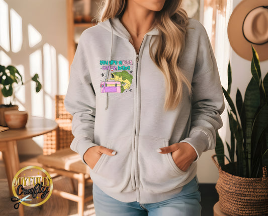 Reel Catch Adult Zip Up Hoodie Pocket Design
