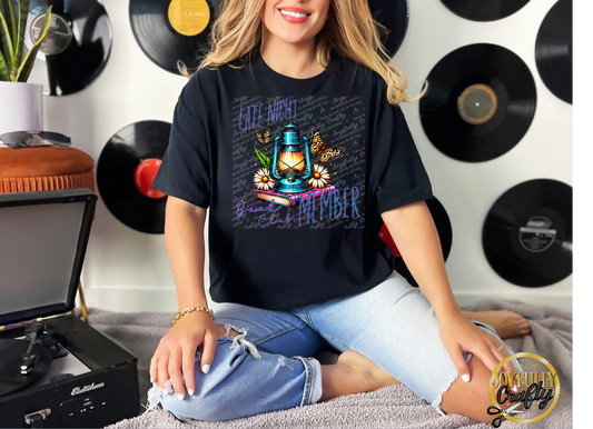 Late Night Book Club Member Adult T Shirt